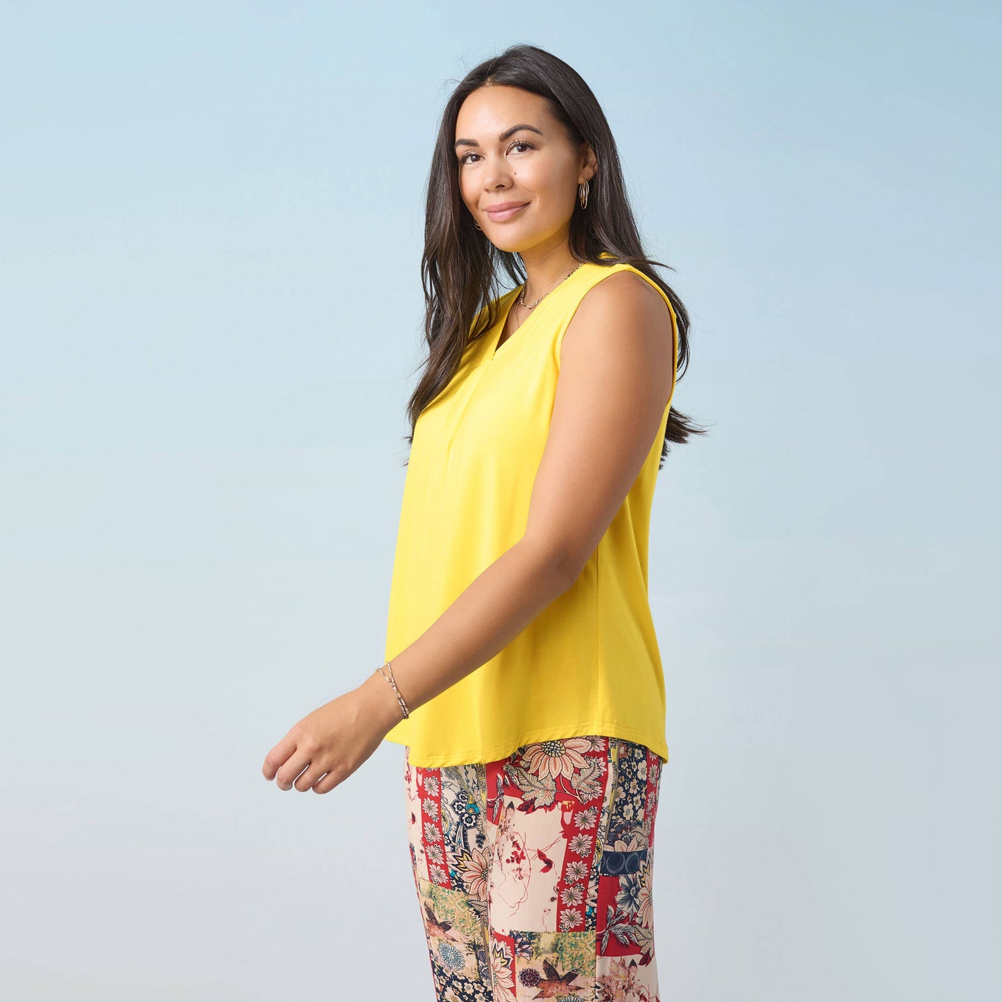 Erin Pleat Back V-Neck Tank