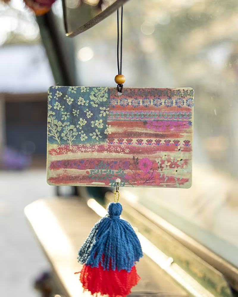 Natural Life Car Air Freshener-Navy American Flag